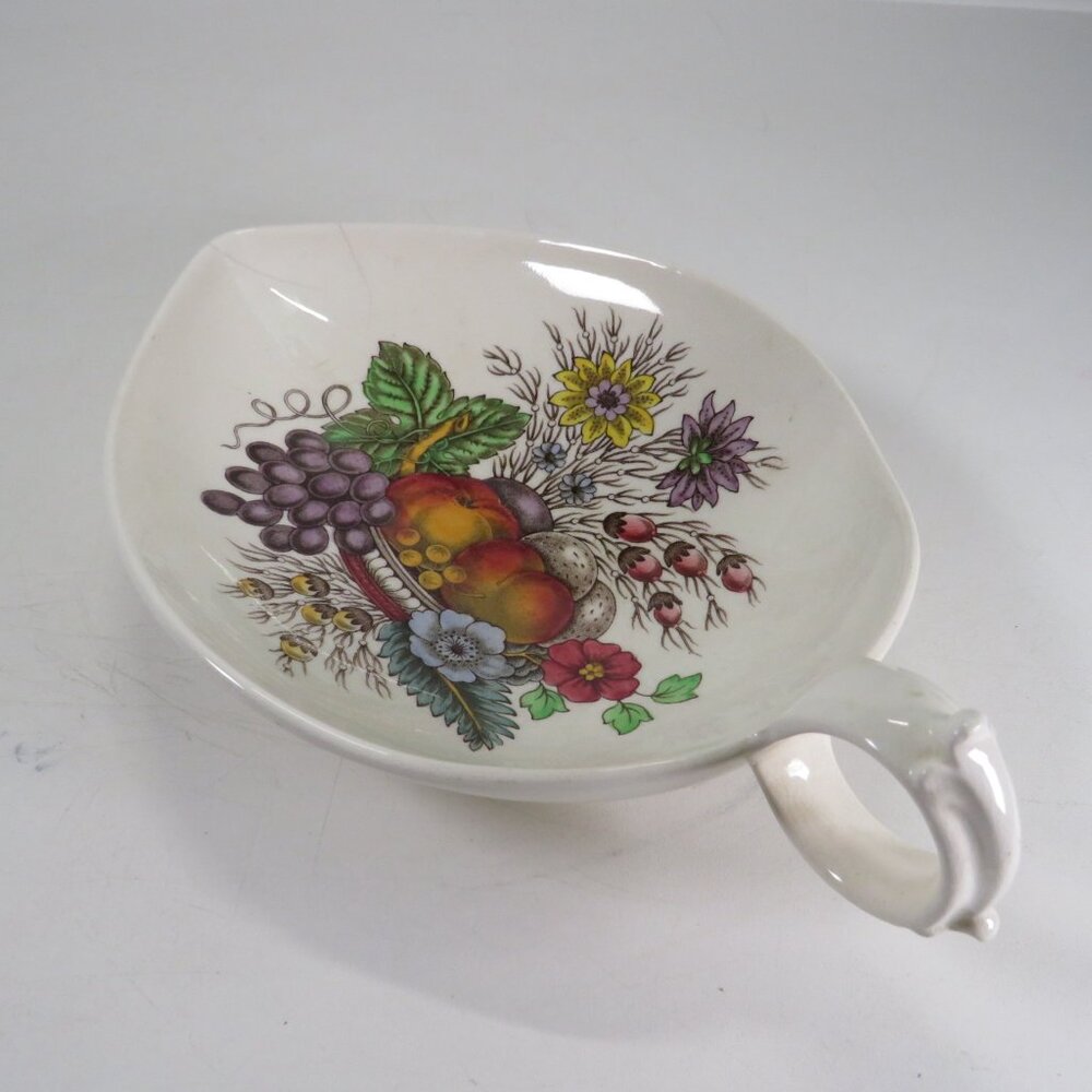 Fruit & Floral Vintage Spode Copeland Reynolds spoon rest or shallow saucer READ